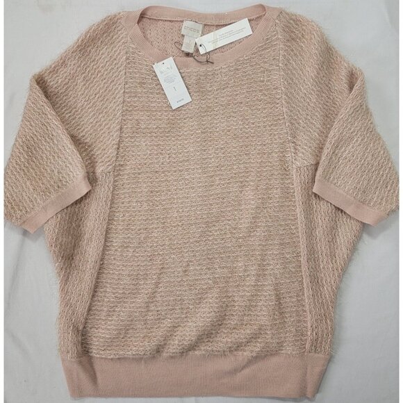 Chico's Tops - Chico's Women's Pullover Sweater NEW Size 1 Medium 8 Shaggy Stitch Blush 3/4 Sl